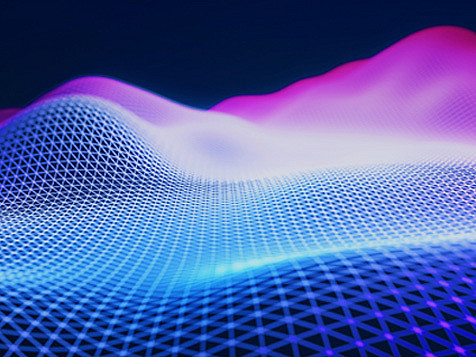 Abstract digital landscape with particles dots